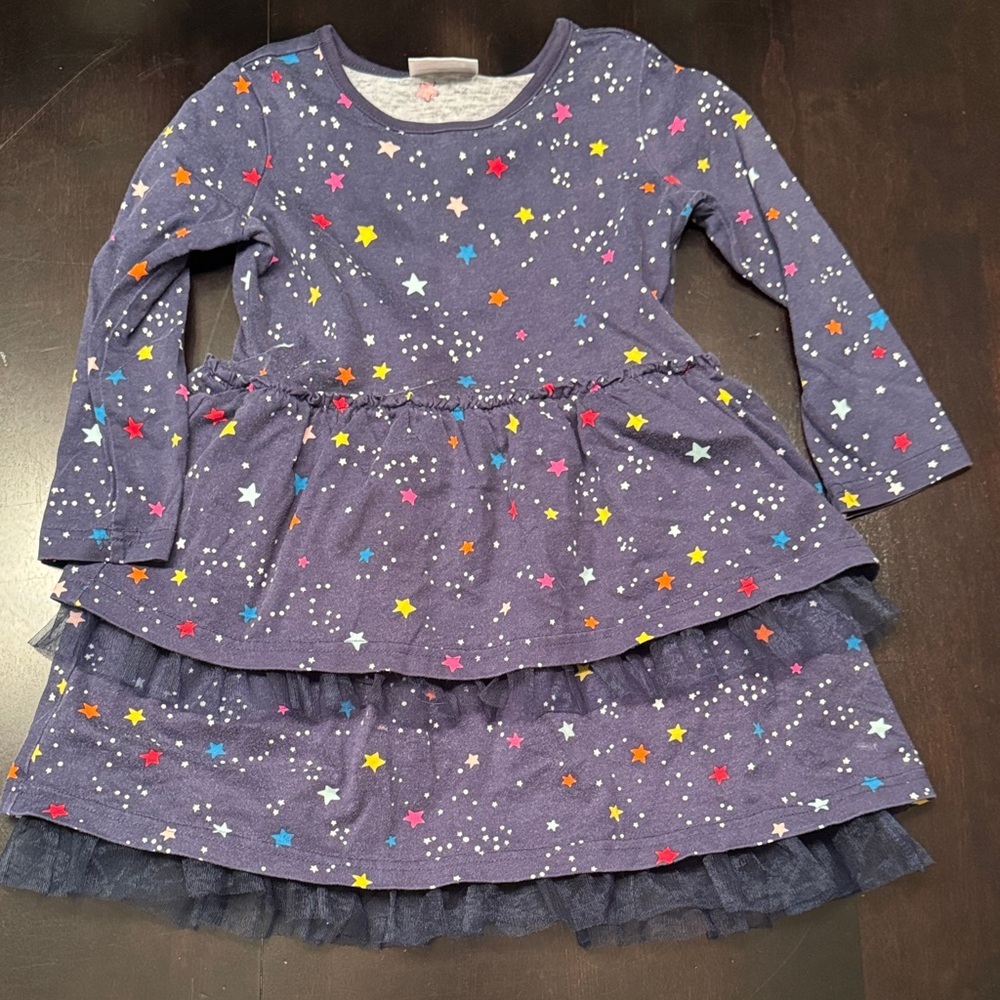 Hanna Andersson Purple Starry Layered Dress